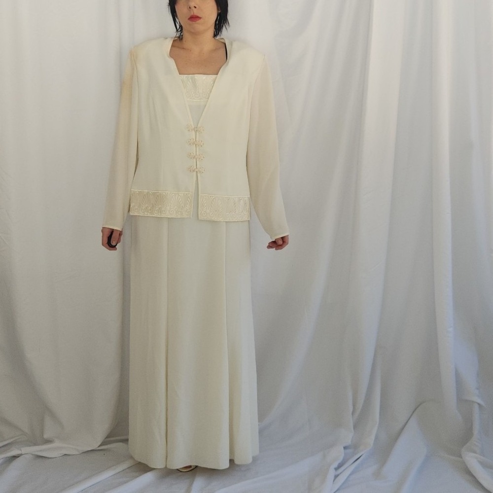 80s/90s White Formal Dress and Jacket